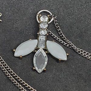 Tony Alexander Gun Metal Necklace Leaf Pendant